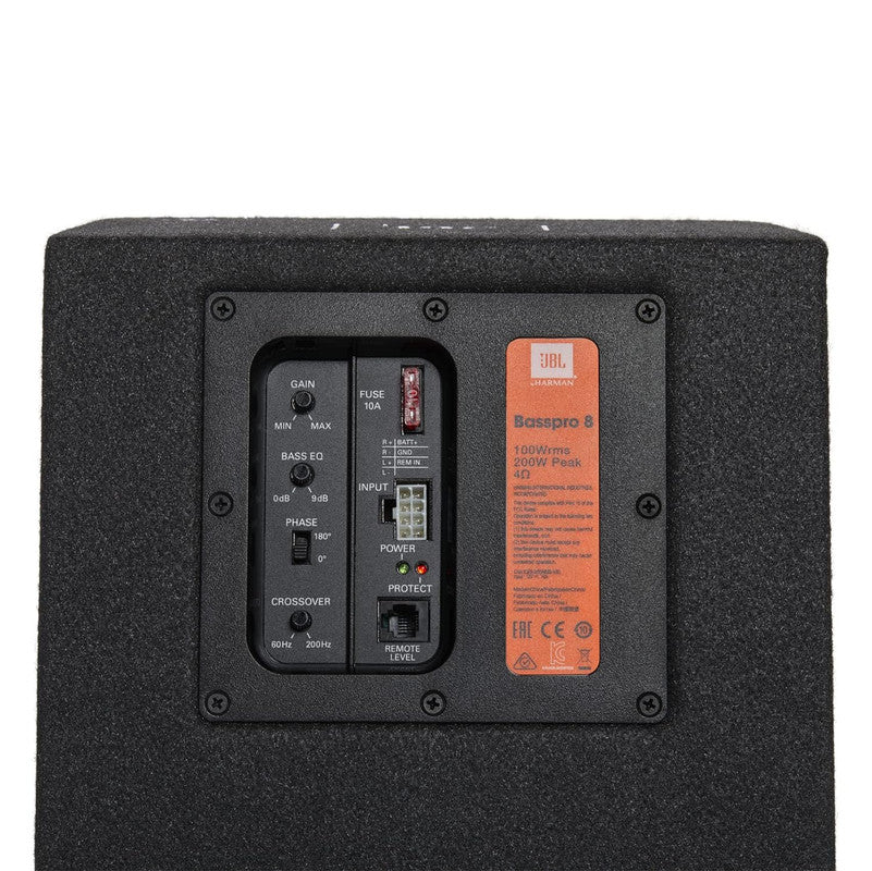 JBL BassPro 8 Active Powered Subwoofer System | 8-Inch Subwoofer with Built-in Class D Amplifier | 200W Max Power