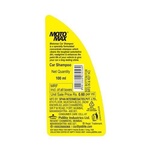 MOTOMAX Car & Bike Shampoo 100 ml | Cleans and Shines Cars, Bike, Motorbikes | Concentrated Washing Liquid for complete Auto Care Care