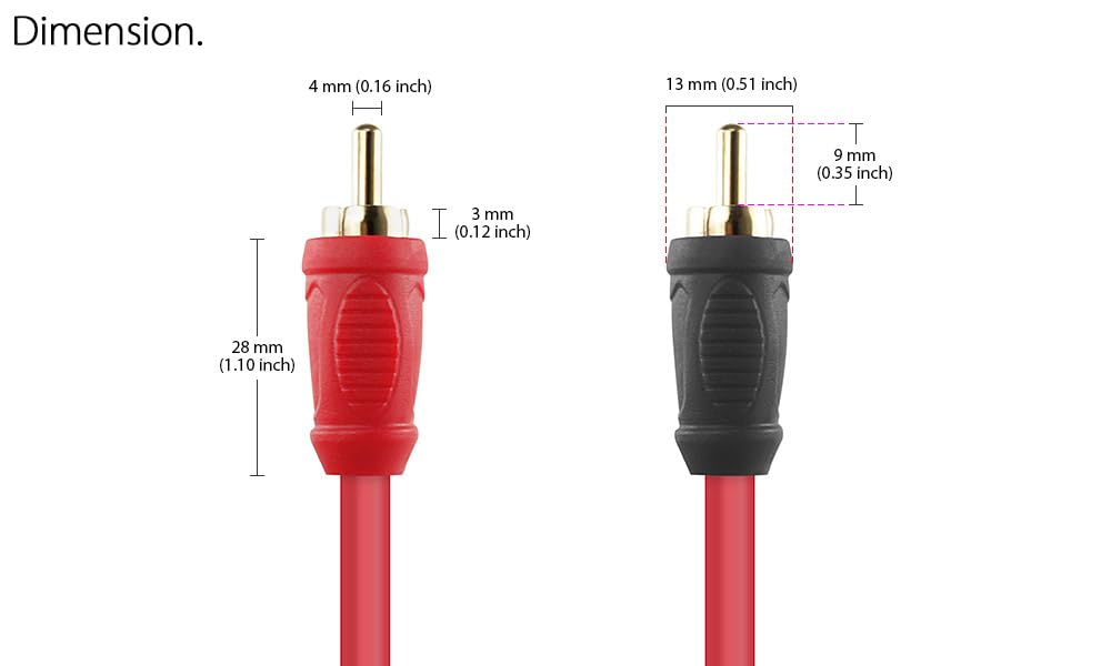 Nakamichi RCA OFC Cable 2-Male to 2-Male Audio Stereo Cable | Hi-Fi / Subwoofer / Car Audio