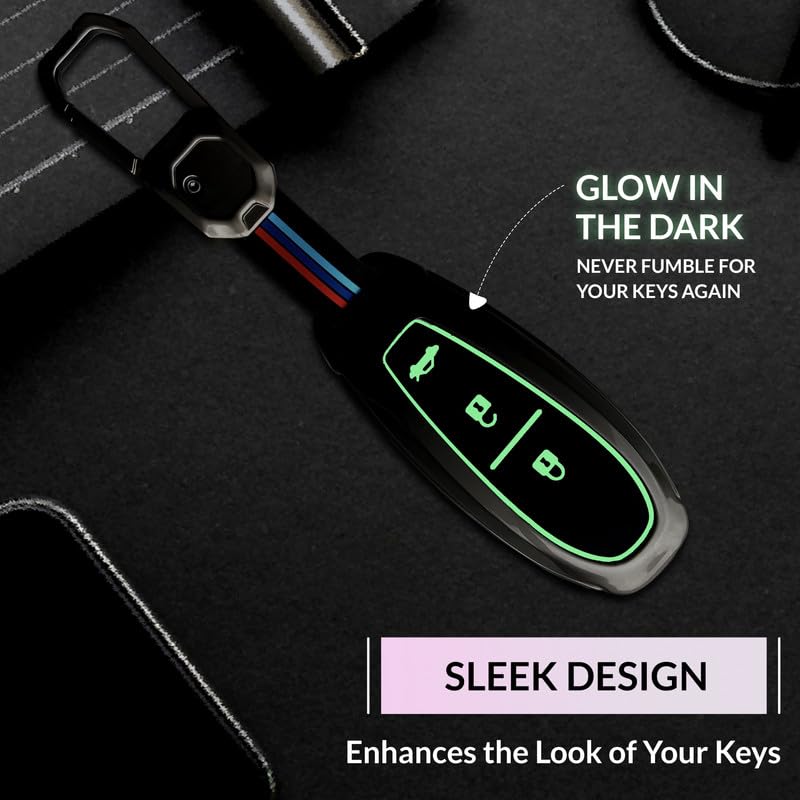 Premium Metal Car Key Cover for Maruti Suzuki Ciaz | Vitara Brezza | Swift | Ignis | Baleno | Scross | 3 Buttons Smart Key