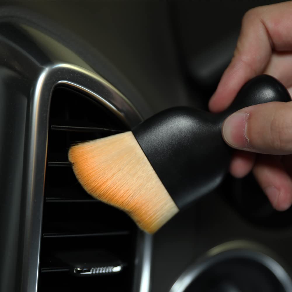 Car Interior Dust Brush,Auto Detailing Brushes,Soft Bristle Cleaning Brush,Car Detailing Brush Dusting Tool for Air Conditioner Vents, Leather,Leather,Scratch Free