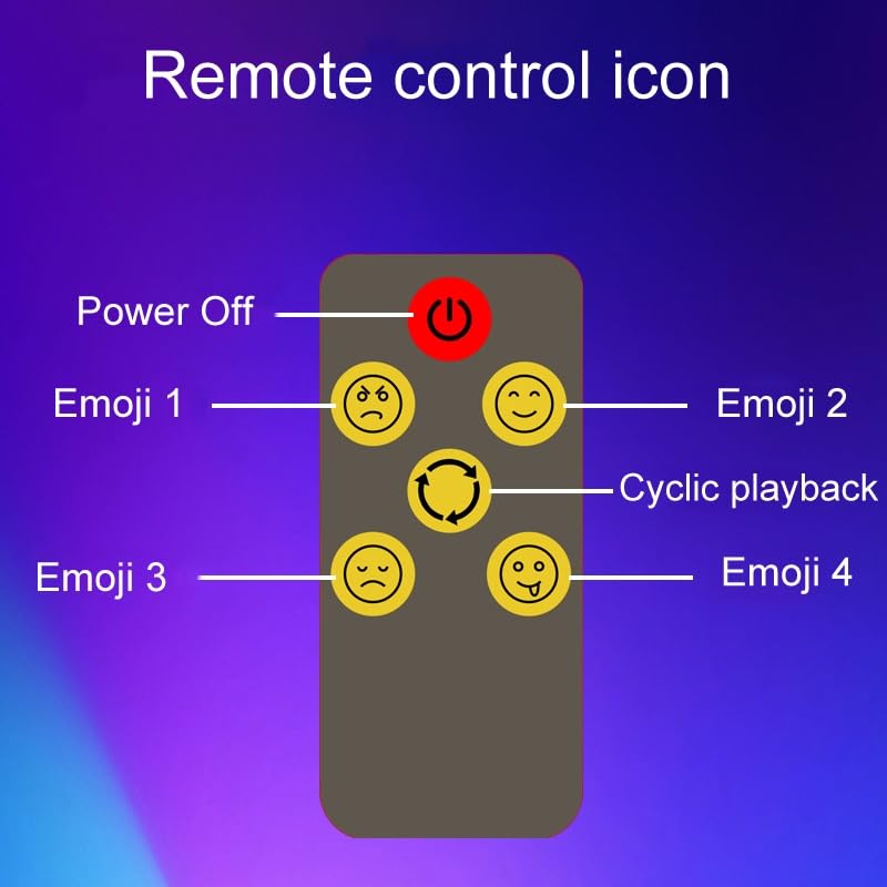 Fun Emoticon LED Light with Remote Control, Car Funny Emoji Light Rear Windows, Super Bright Display, 8 Months Battery Life