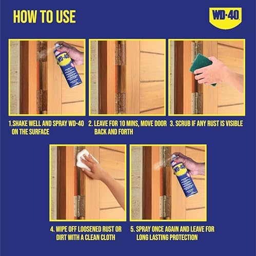 WD-40, Multipurpose Spray, Cleans Bike Chains, Squeak Noise Remover, Stain Remover, and Cleaning Agent, 170g