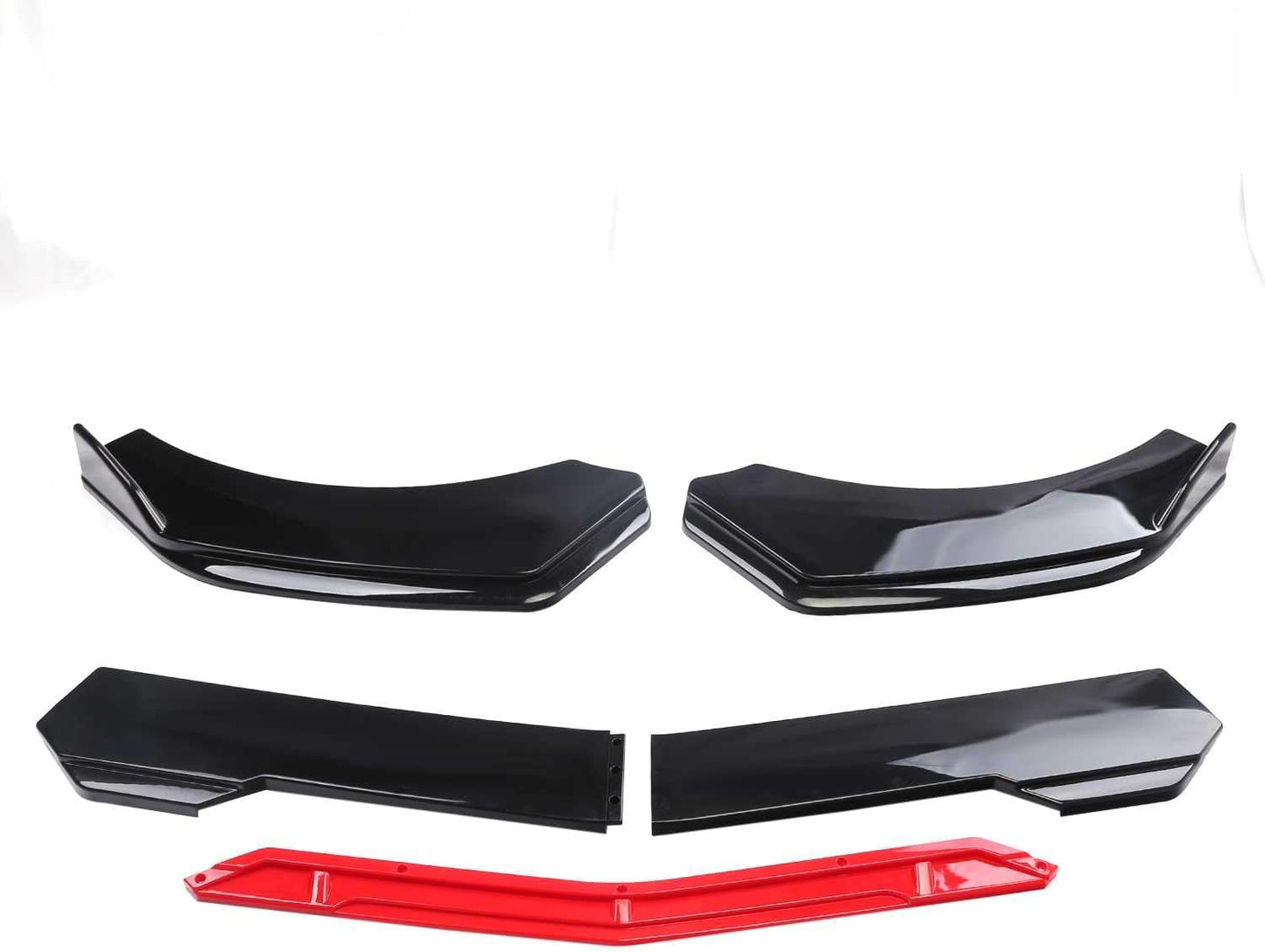 Front Bumper Lip Spoiler Bumper Spoiler 4 Split Front Bumper Spoiler Cover Trim Upgrade Scratch Resistant Protector Lightweight Aero