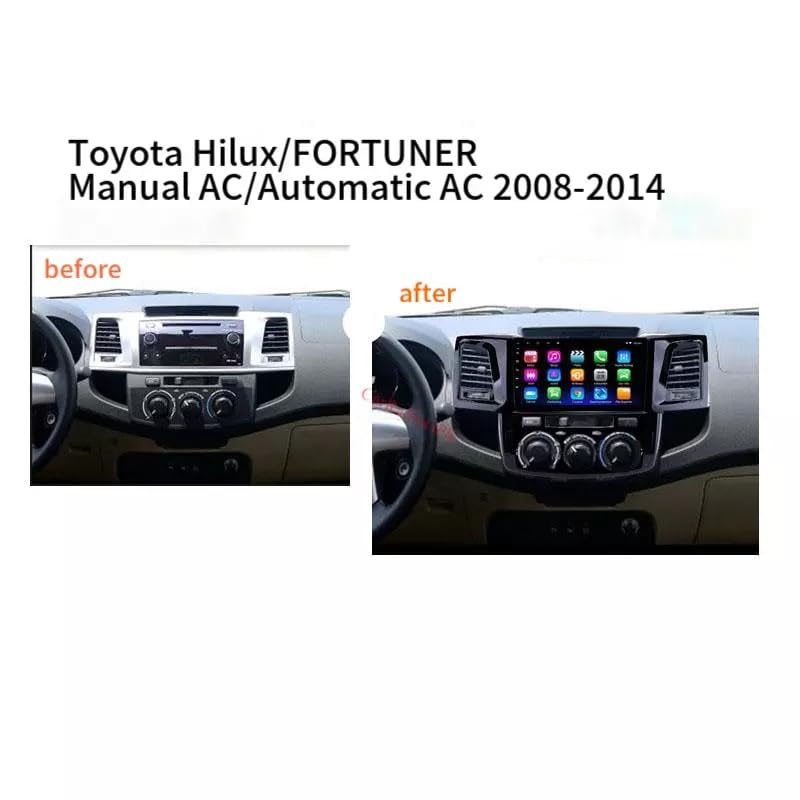 Android Frame 9 inch (Suitable for Base Model Toyota Fortuner 2008-2015) Toyota Car Stereo Frame with Wiring
