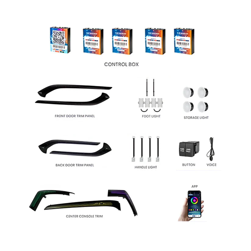 Cardi K4 For Grand Vitara Interior Ambient Lighting | 19-Piece Kit | OEM Fit | Premium Cabin Glow