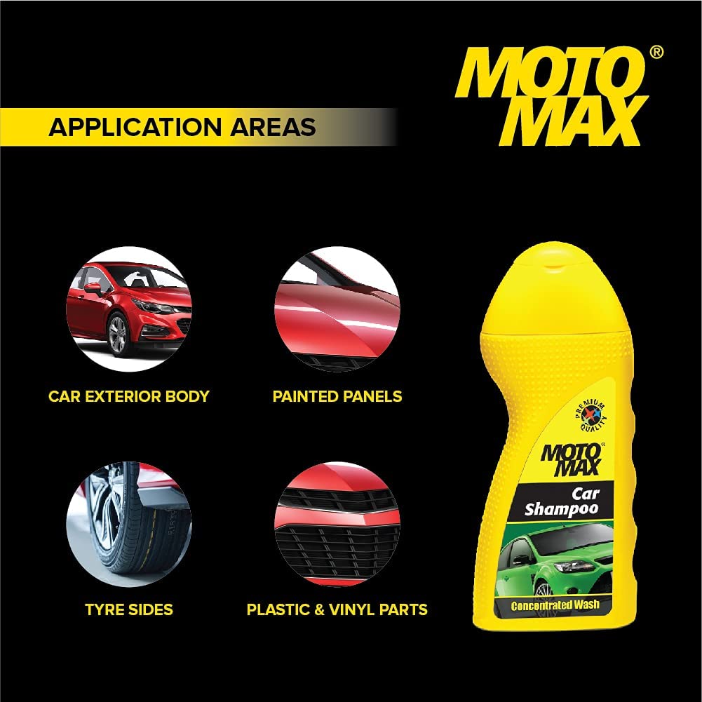 MOTOMAX Car & Bike Shampoo 100 ml | Cleans and Shines Cars, Bike, Motorbikes | Concentrated Washing Liquid for complete Auto Care Care