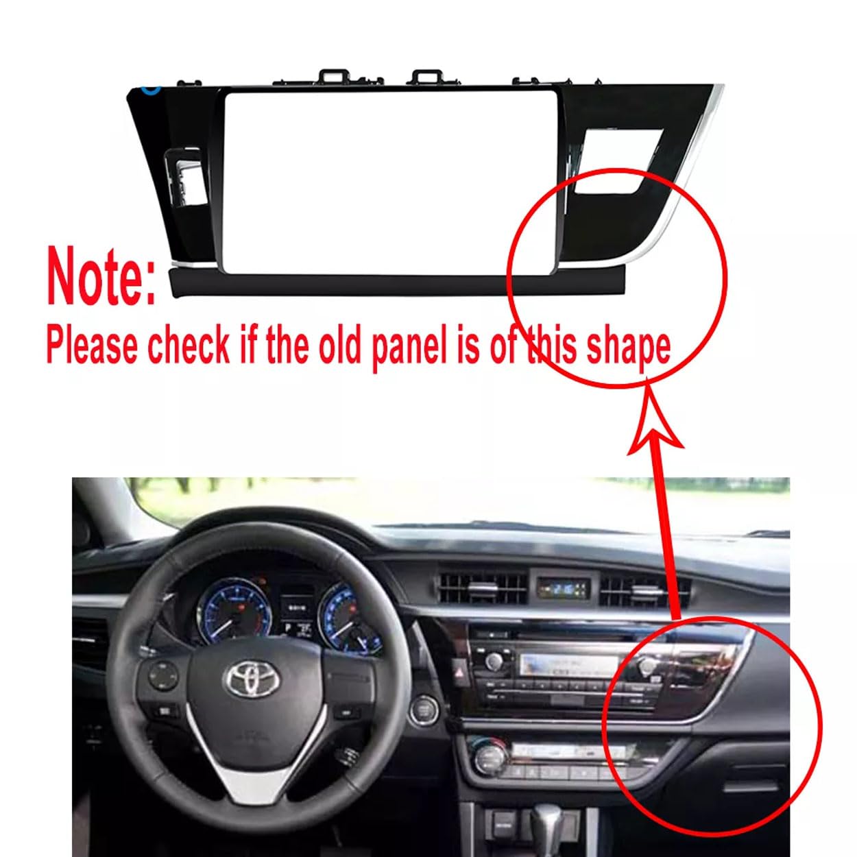 Android Frame 9 inch (Suitable for Base Model Toyota Corolla Altis 2014-2017) Toyota Car Stereo Frame with Wiring