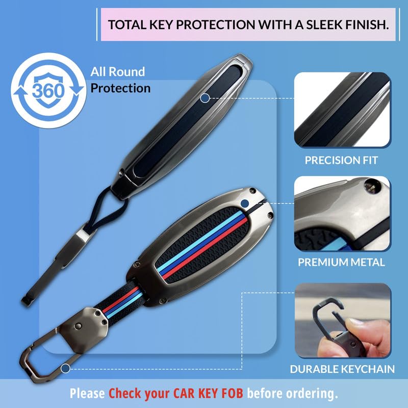 Premium Metal Car Key Cover for Maruti Suzuki Ciaz | Vitara Brezza | Swift | Ignis | Baleno | Scross | 3 Buttons Smart Key