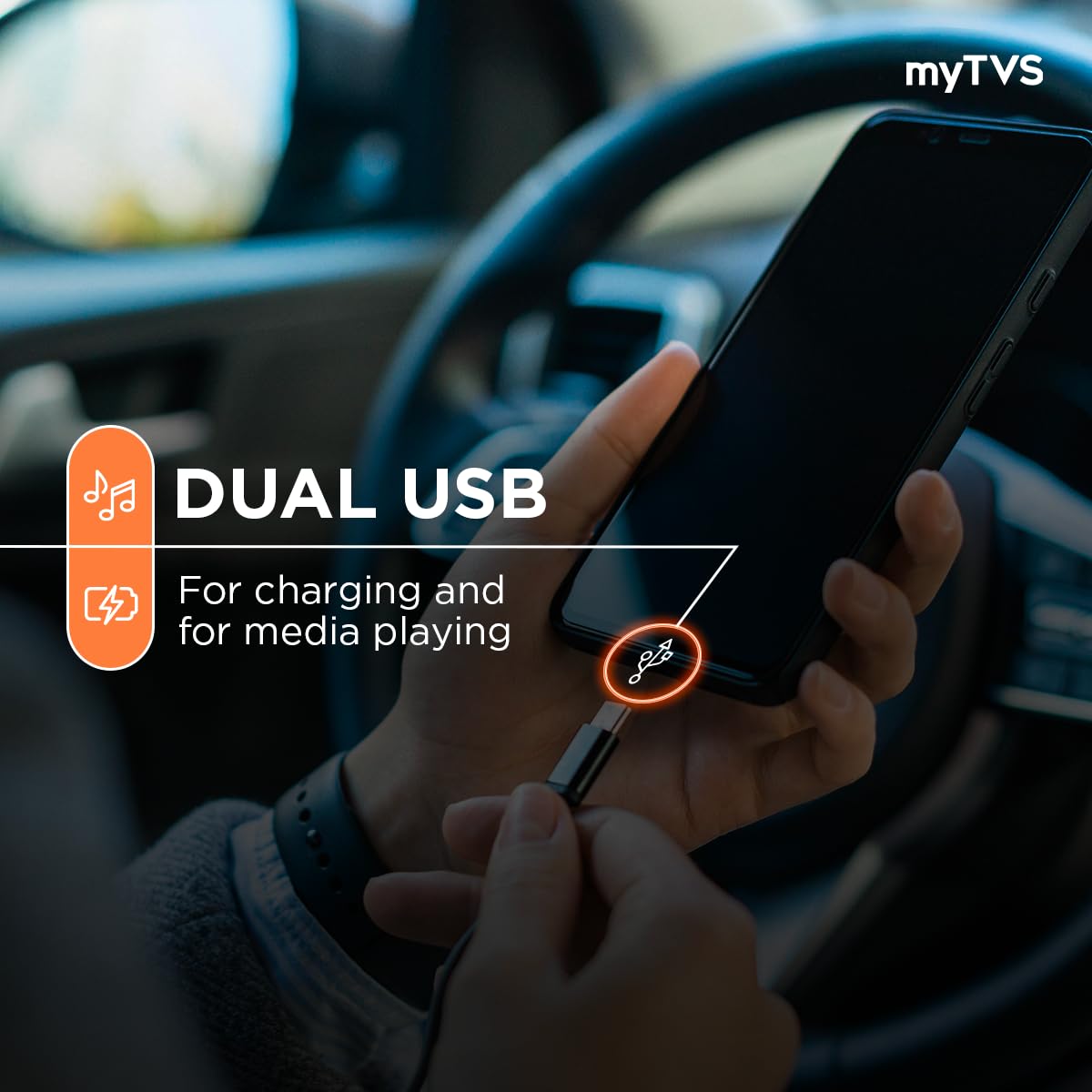 myTVS Universal Single DIN MP3 Media Player for All Cars | Car Music Player with Bluetooth| Car Stereo System (Music & Charging), AUX in, FM, Hands Free Calling & Remote Control