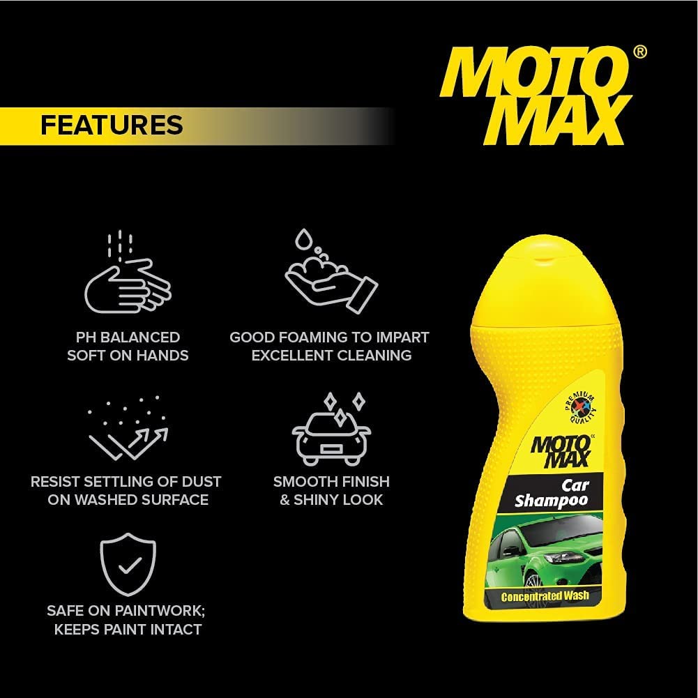 MOTOMAX Car & Bike Shampoo 100 ml | Cleans and Shines Cars, Bike, Motorbikes | Concentrated Washing Liquid for complete Auto Care Care