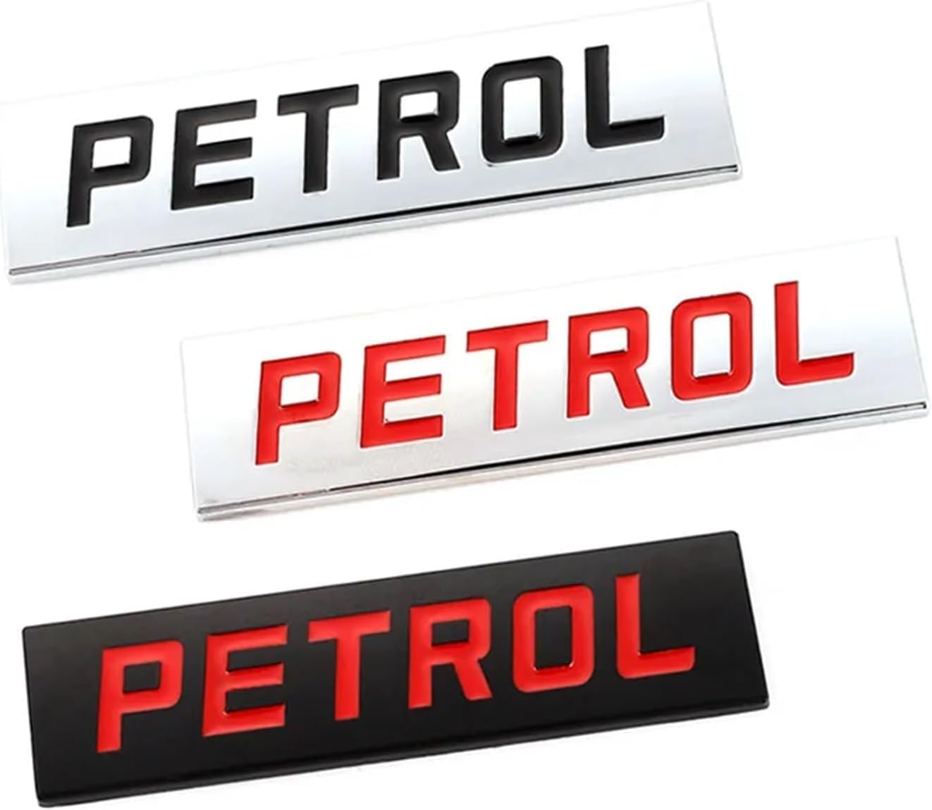 NH ONE Petrol Car Emblem Badge, 3D Metal Letters, Metal Monogram - (Black & RED)