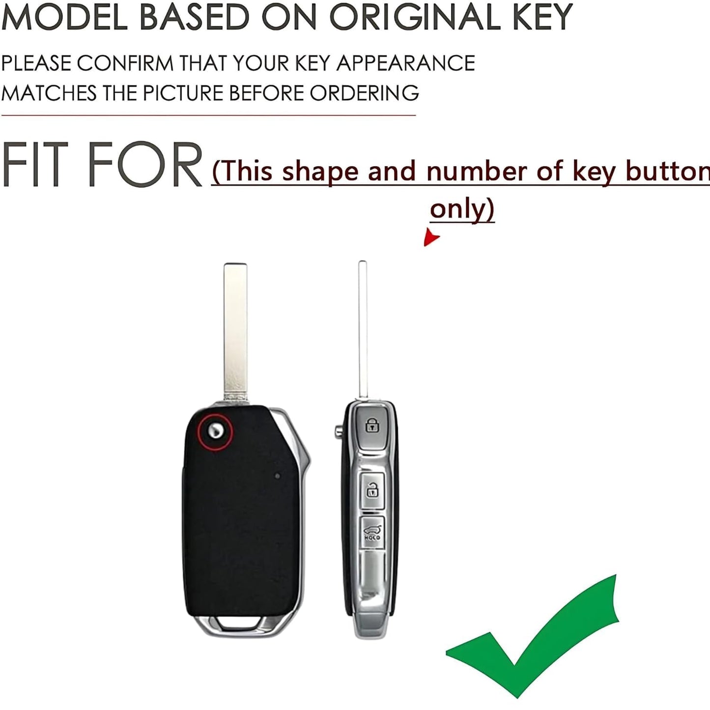 Premium Zinc Alloy Key Cover with Silicone Shell for Kia Seltos | Sonet 2023-2024 | Carens | 3-Button Remote Key