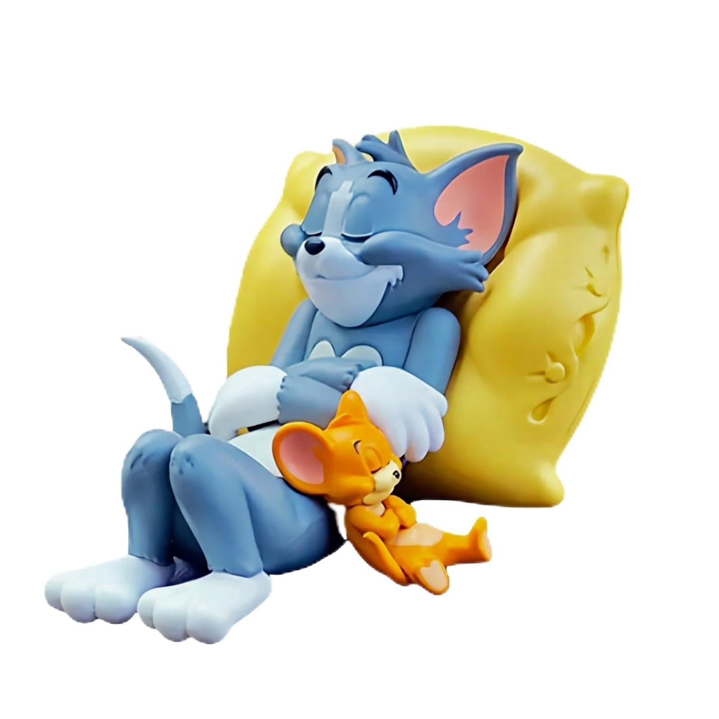 Tom and Jerry Car Dashboard Decoration, Sleeping Cat and Mouse Figurine with Yellow Cushion, Car Dashboard and Table Top Ornament