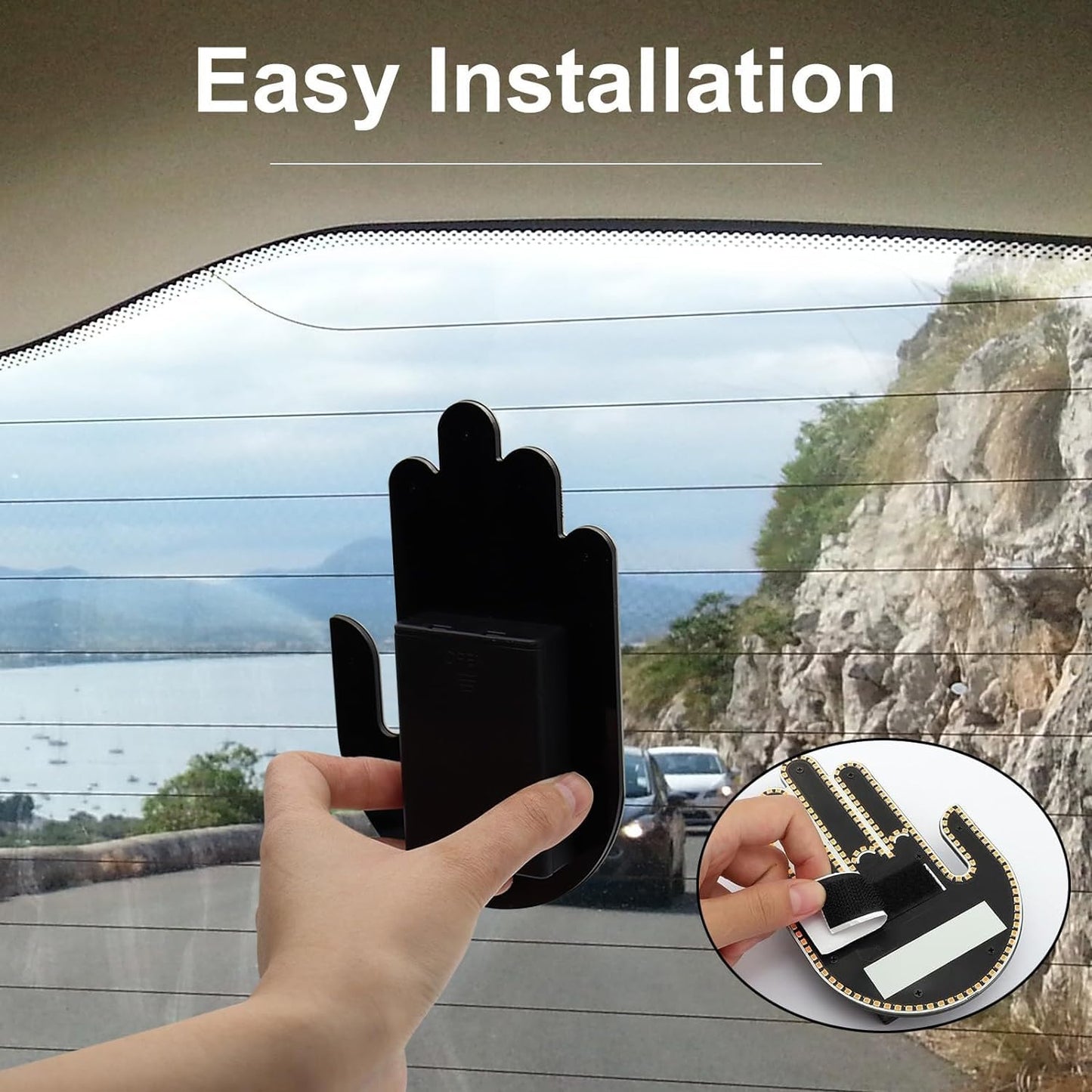 LED 3 in 1 Finger Hand Gesture with Wireless Remote Control, Light-Up Palm Design, for All Cars, Vans & Trucks