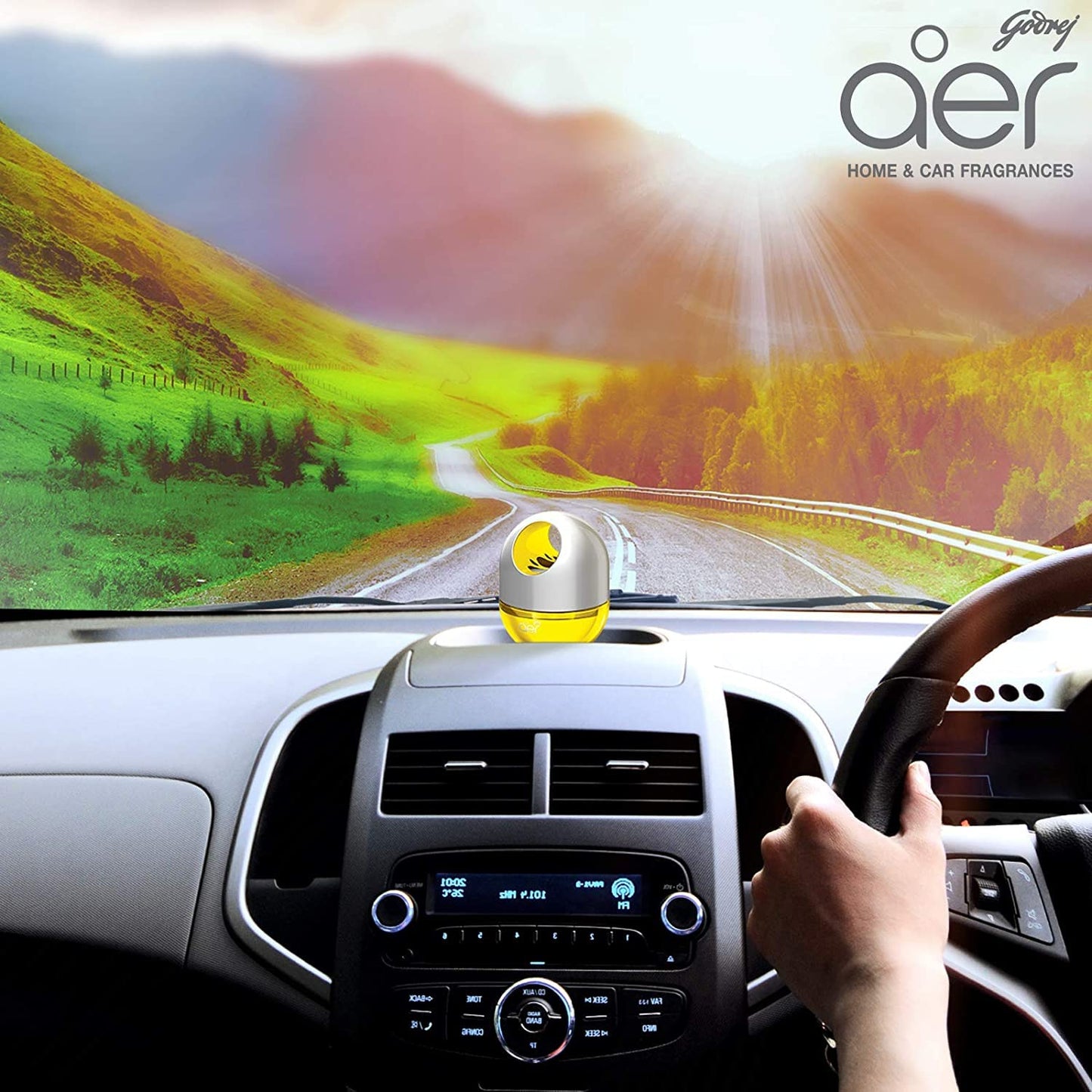 Godrej aer Twist – Car Air Freshener, Sunny Citrus Blast (45g)