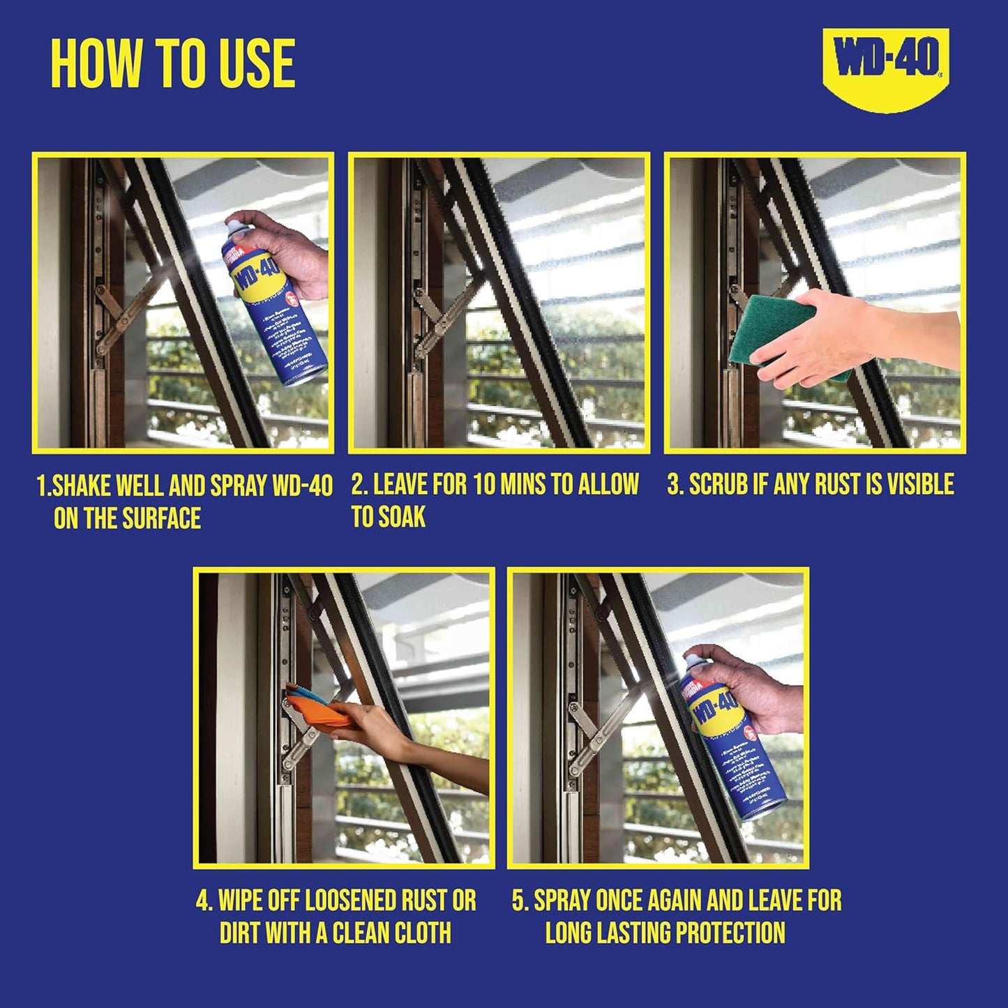 WD-40, Multipurpose Spray, Cleans Bike Chains, Squeak Noise Remover, Stain Remover, and Cleaning Agent, 170g