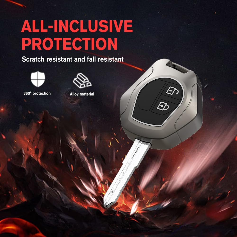 NH ONE Car Key Metal Case Premium Design, Compatible with Maruti Suzuki 2-Button Remote Key