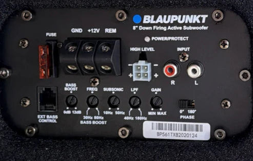 Blaupunkt TXb 2002A Active Down Firing Subwoofer – 1000W 8″ Dual Subwoofer
