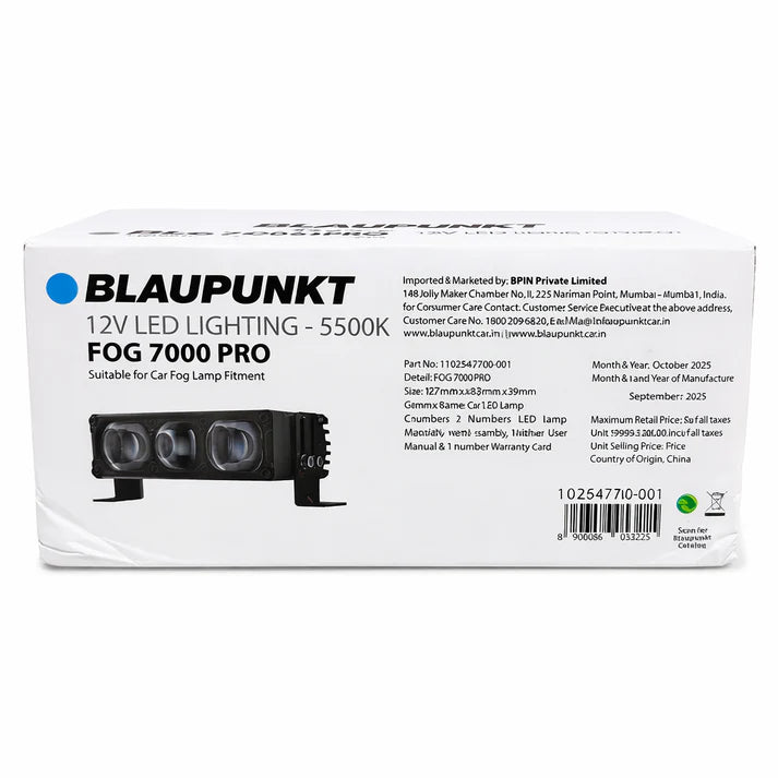 Auxiliary Light Blaupunkt FOG 7000 PRO | 200W LED Projector Fog Lamps | 5500K Cool White