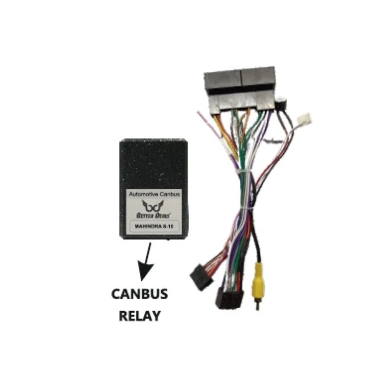 CANBUS wiring harness for Mahindra Scorpio S2 to S10 with power coupler plug and play OEM info retention system ensuring stable connection and full vehicle feature support