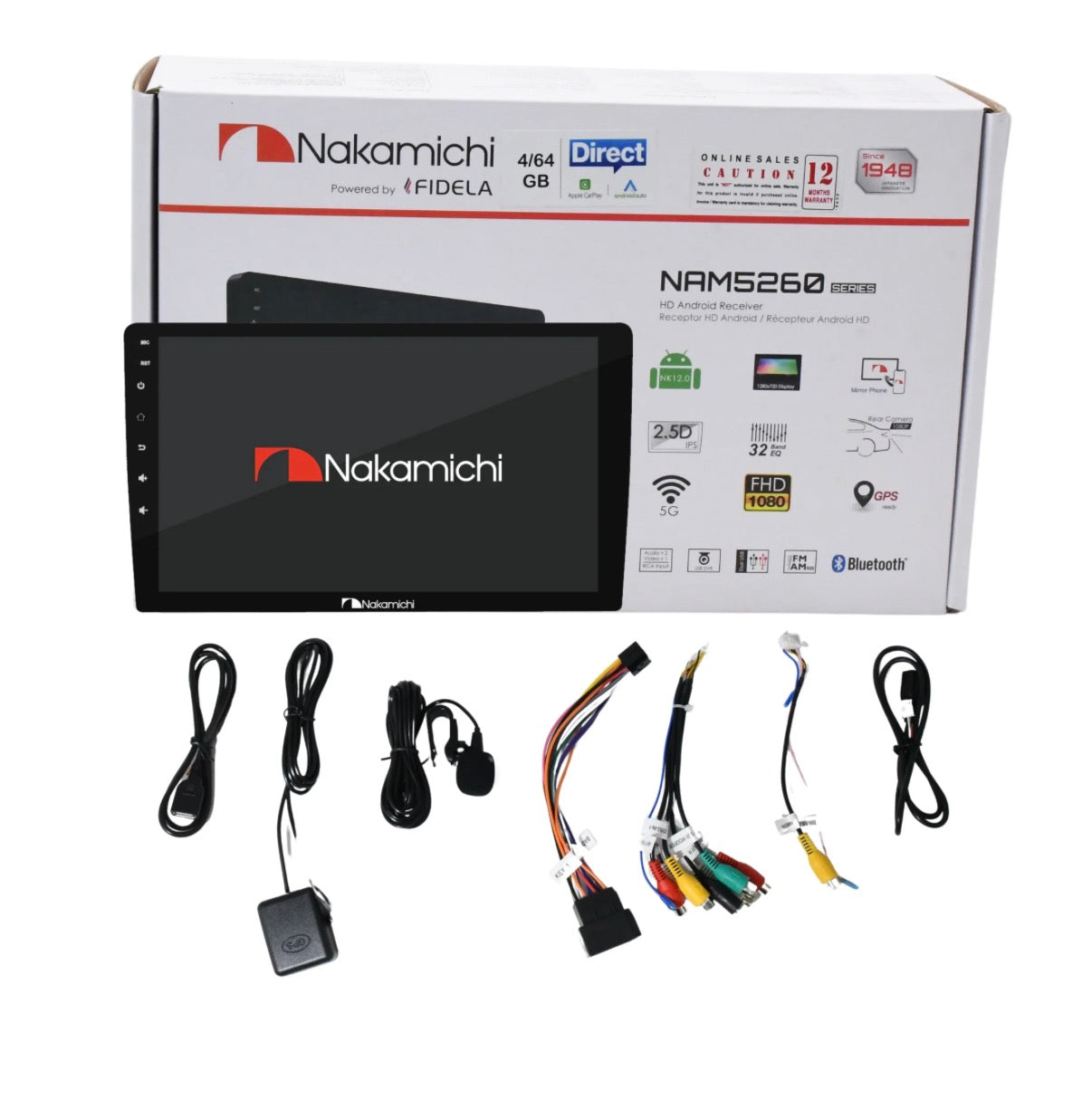 Nakamichi NAM5260-A9Z 4GB Ram 64 GB Memory | 9 Inch | Wireless Apple CarPlay Android Auto Car Android Stereo