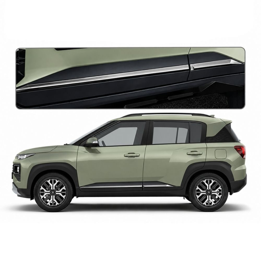 GFX Car Door Side Beading for Hyundai Exter 1st Gen 2023 Onwards | Chrome | Body Side Moulding