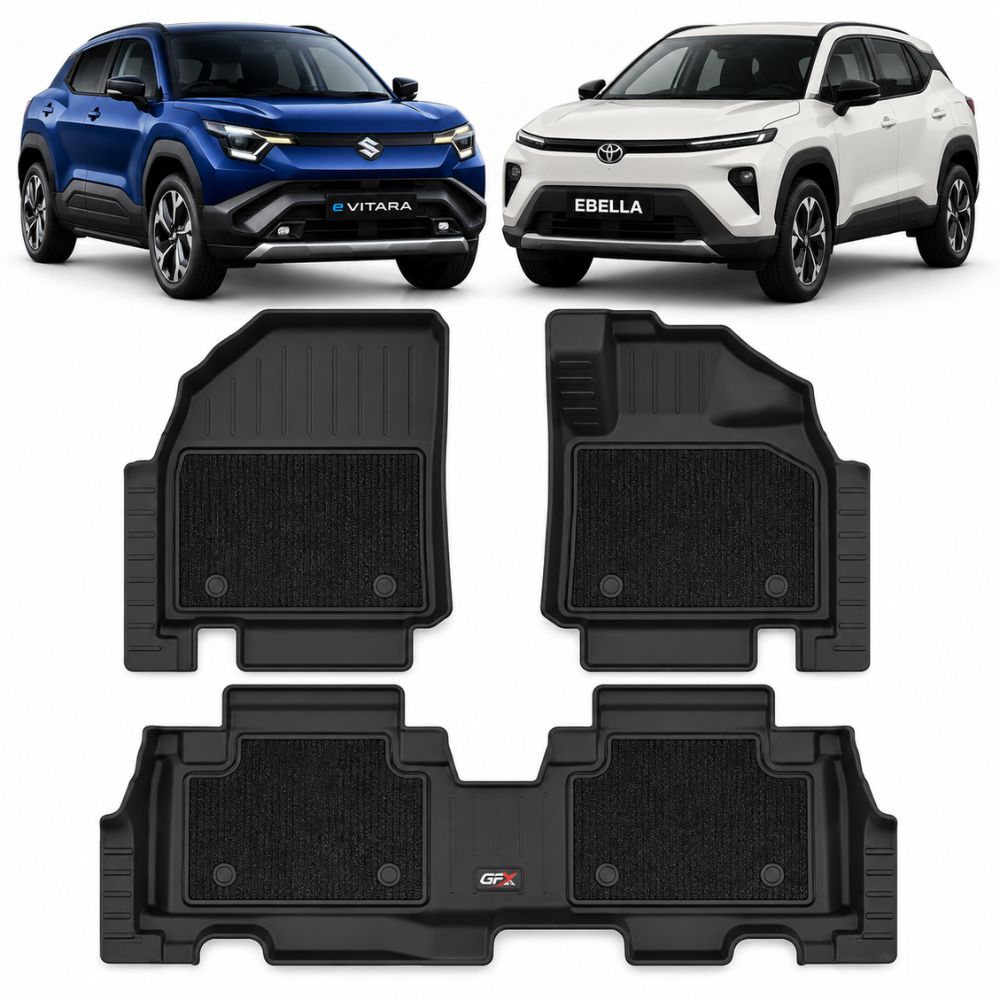 GFX Pro Life Long Full Coverage Floor Mats for Maruti Suzuki E Vitara 1st Gen 2026 Onwards and Toyota Ebella 1st Gen 2026 Onwards | 100% Waterproof | All-Weather