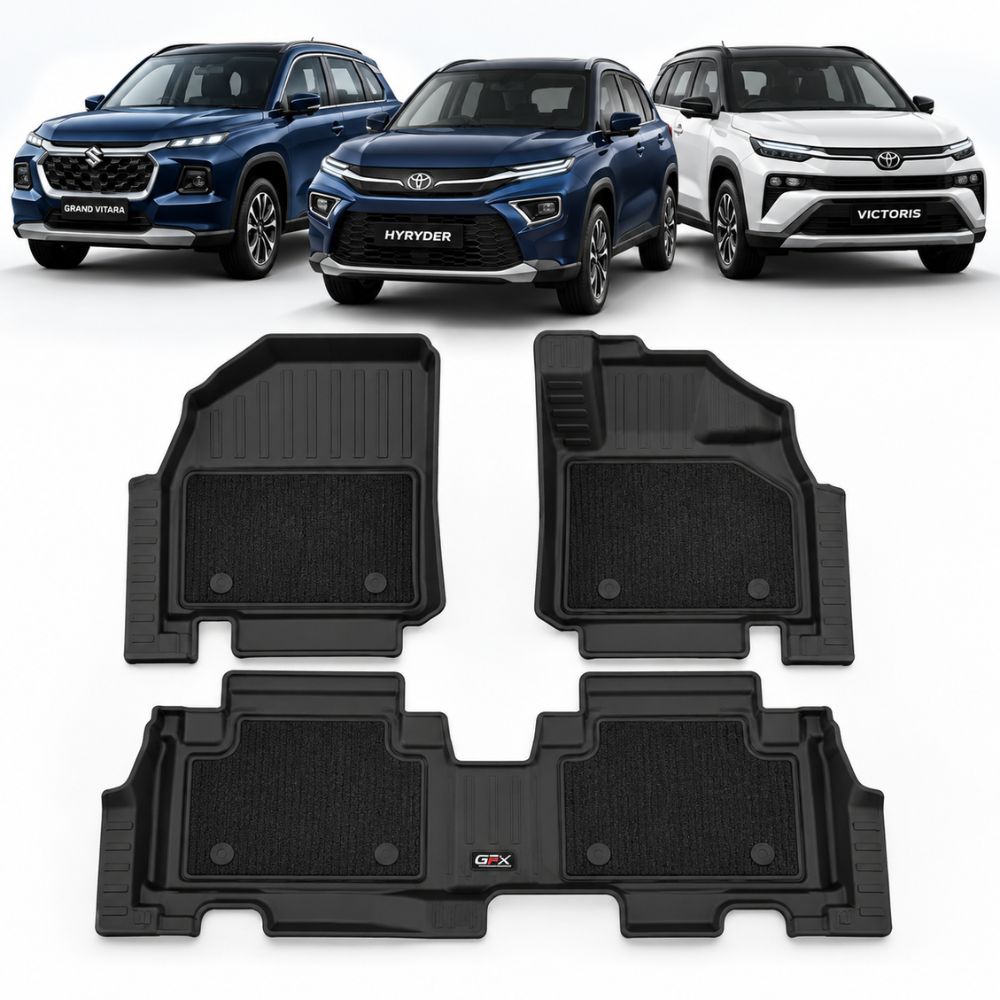 GFX Pro Life Long Full Coverage Floor Mats for Maruti Grand Vitara 2022 Onwards & Toyota Urban Cruiser Hyryder 2022 Onwards