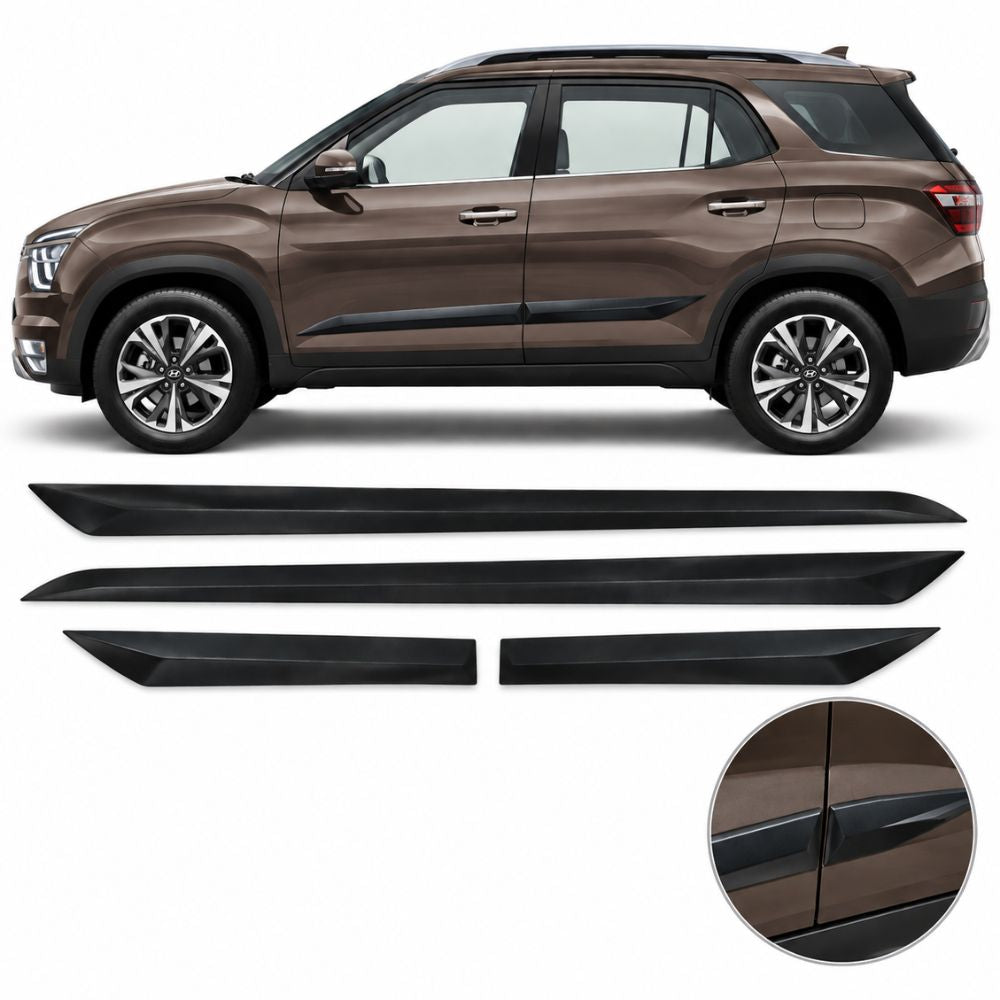 Techo Black Door Beading for Hyundai Alcazar 2021+ | OEM Design | Set of 4