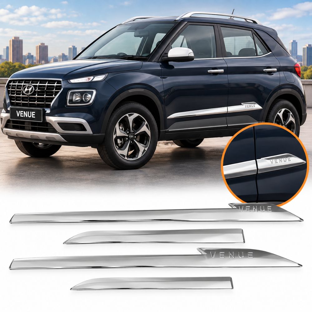 Techo Door Beading Hyundai Venue 2019+ Full Chrome Set of 4