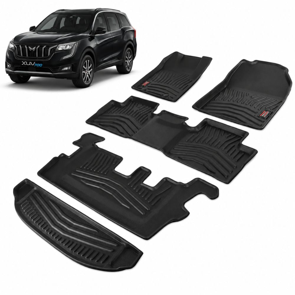 Techo X-Treme TPE Car Floor Mats for Mahindra XUV700 2021+ | 2.5mm Tray Design | Set of 5 | OEM Fit