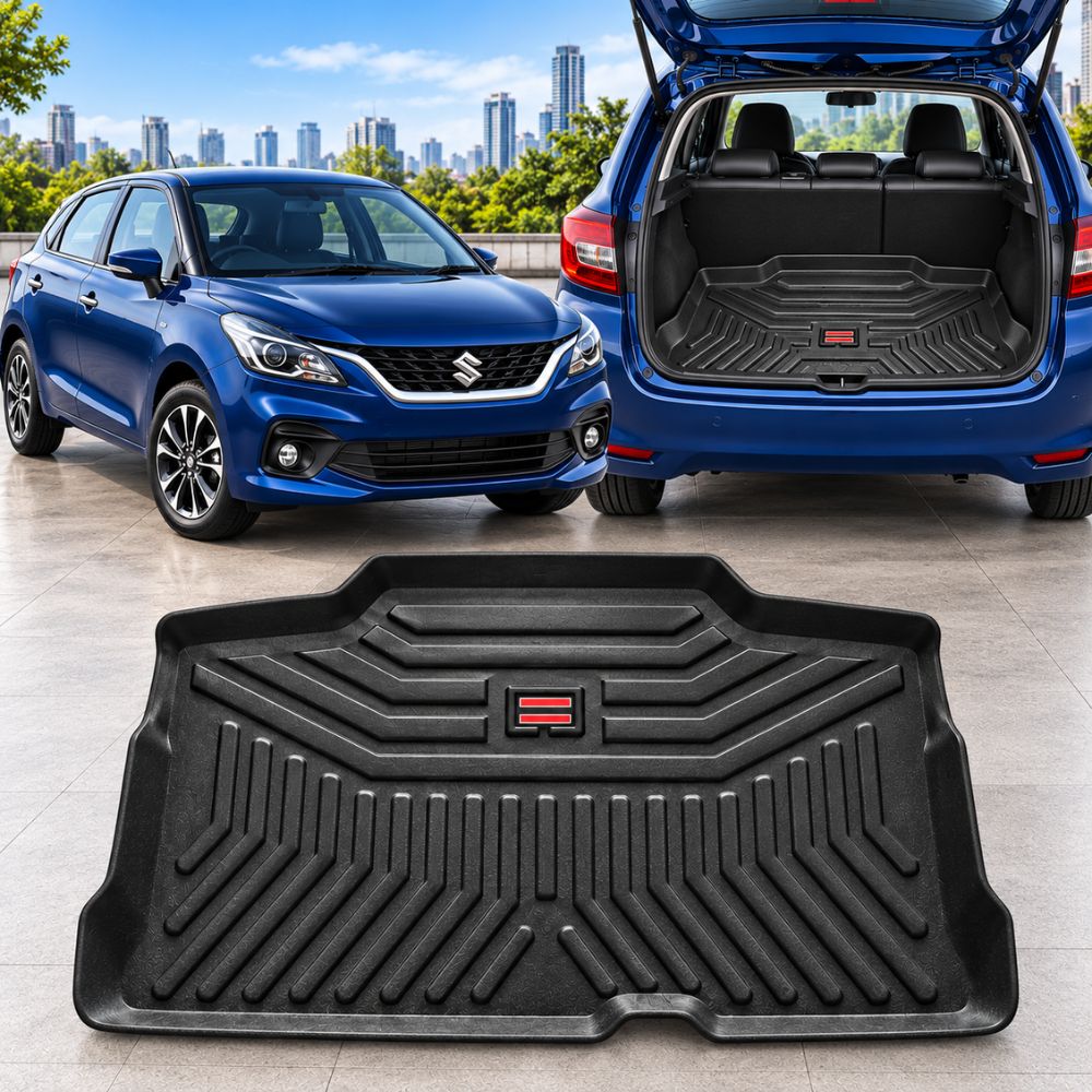 Techo X-treme Custom Fit TPE Trunk Mat for Maruti Suzuki Baleno 2015 Onwards | Tray Design | Raised Edges | Waterproof | All-Weather Boot Protection