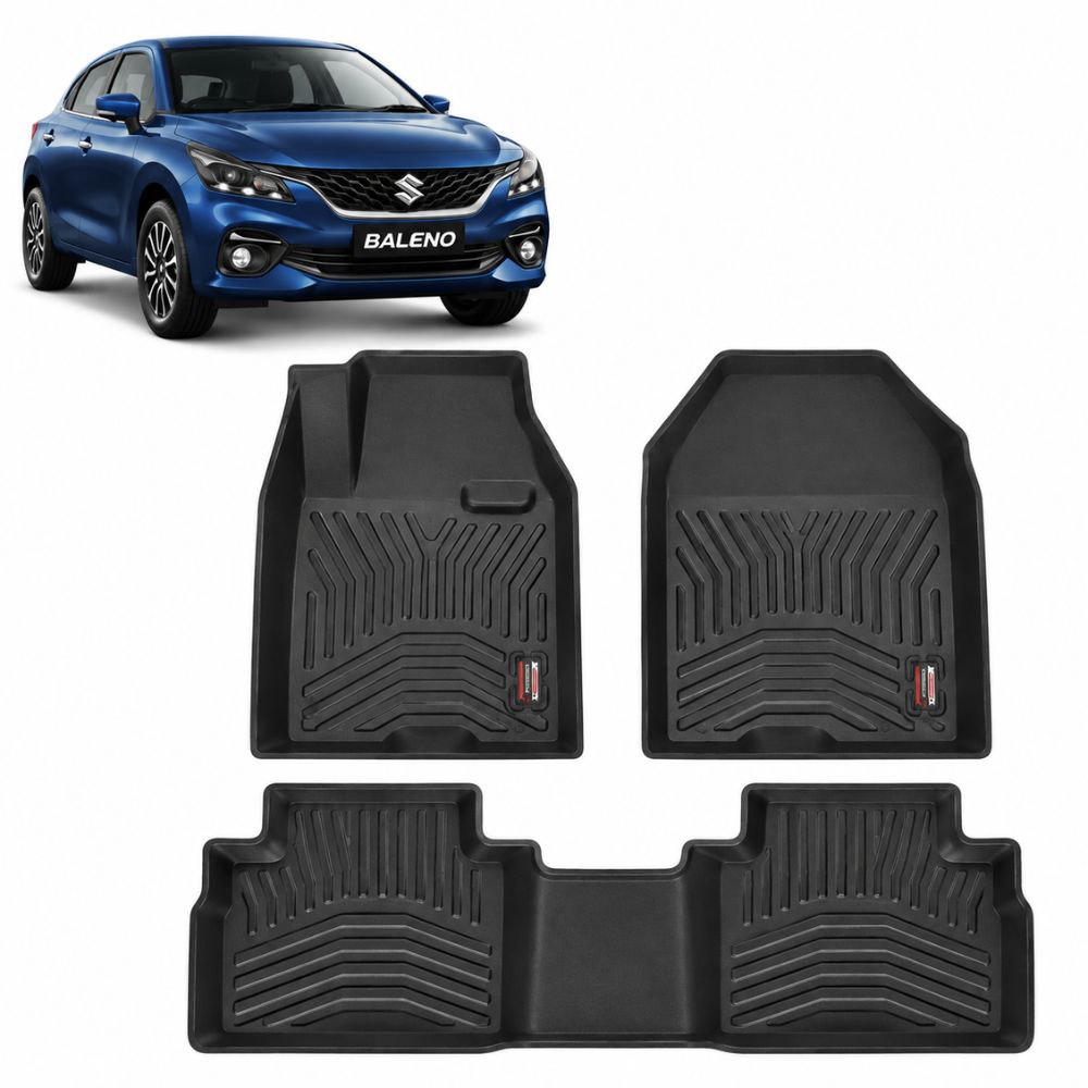 Techo X-Treme TPE Car Floor Mats for Maruti Baleno 2022+ | 2.5mm Tray Design | Set of 3 | OEM Fit