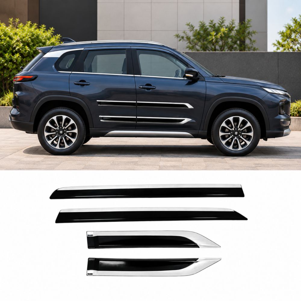 Techo Black Door Beading Maruti Grand Vitara 2022+ with Chrome Set of 4
