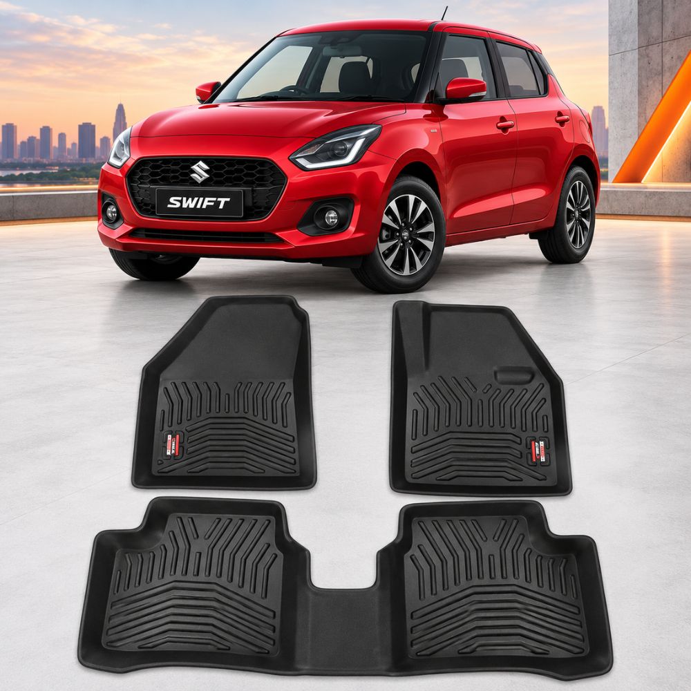 Techo X-Treme TPE Car Floor Mats for Maruti Swift 2024+ | 2.5mm Tray Design | Set of 3 | OEM Fit