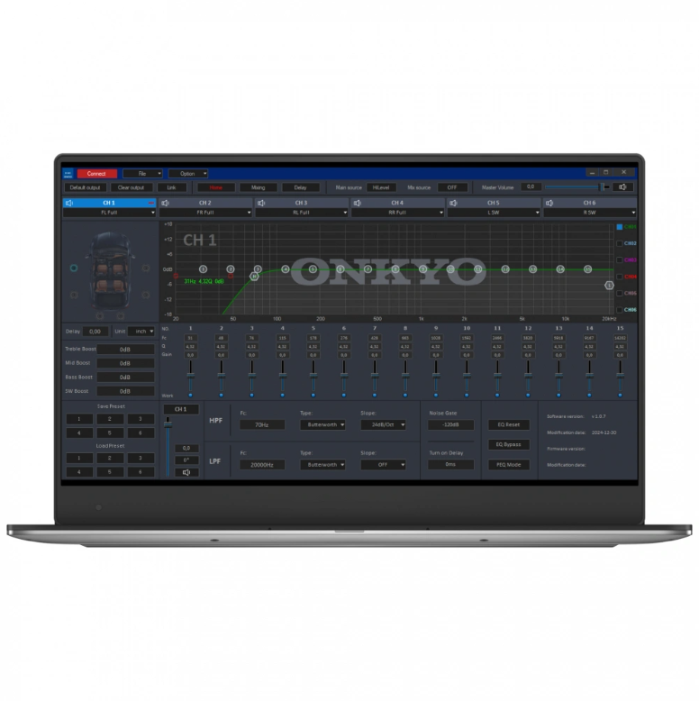 Onkyo R-MS10 β 6-Channel DSP Amplifier with Bluetooth & 15-Band EQ