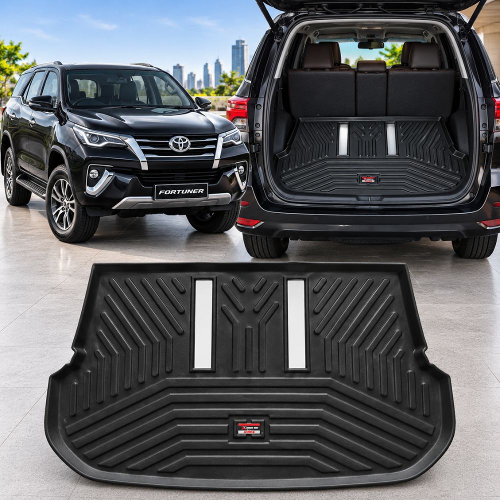 Techo X-treme Custom Fit TPE Trunk Mat for Toyota Fortuner | Tray Design | Raised Edges | Waterproof | All-Weather Boot Protection