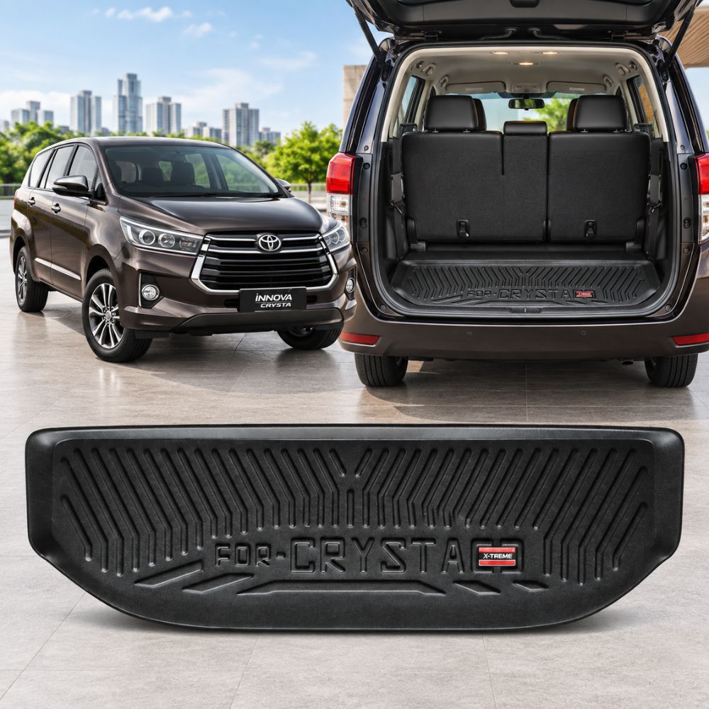 Techo X-treme Custom Fit TPE Trunk Mat Small for Toyota Innova Crysta 2016-2020 | Tray Design | Raised Edges | All-Weather Boot Protection