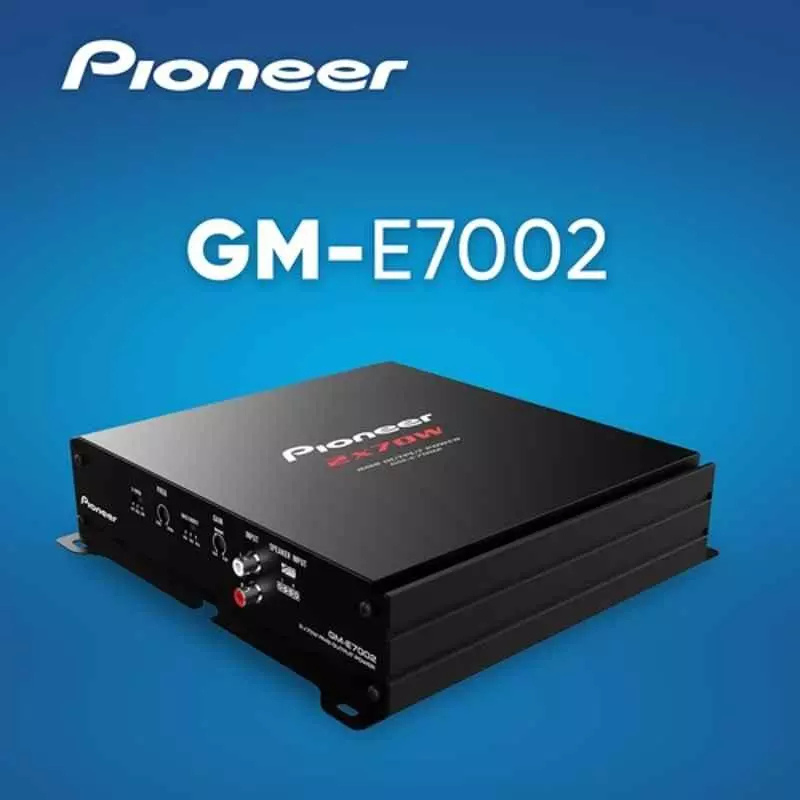 Pioneer GM-E7002 2/1 Channel Car Amplifier | 2-Step Bass Boost | High-Power Performance (4 Ohms)