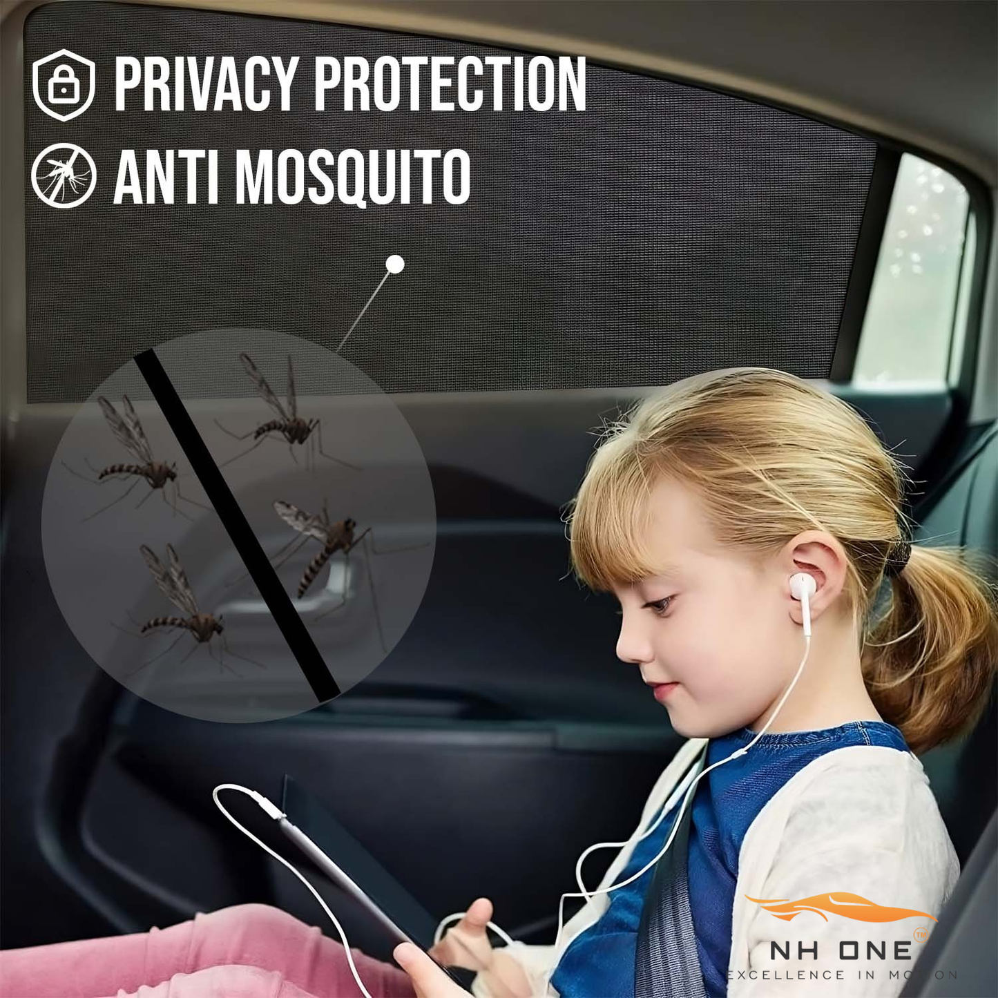 Custom Fit Car Window Sunshade for Tata Tiago | UV Protection | 4 PCS Set