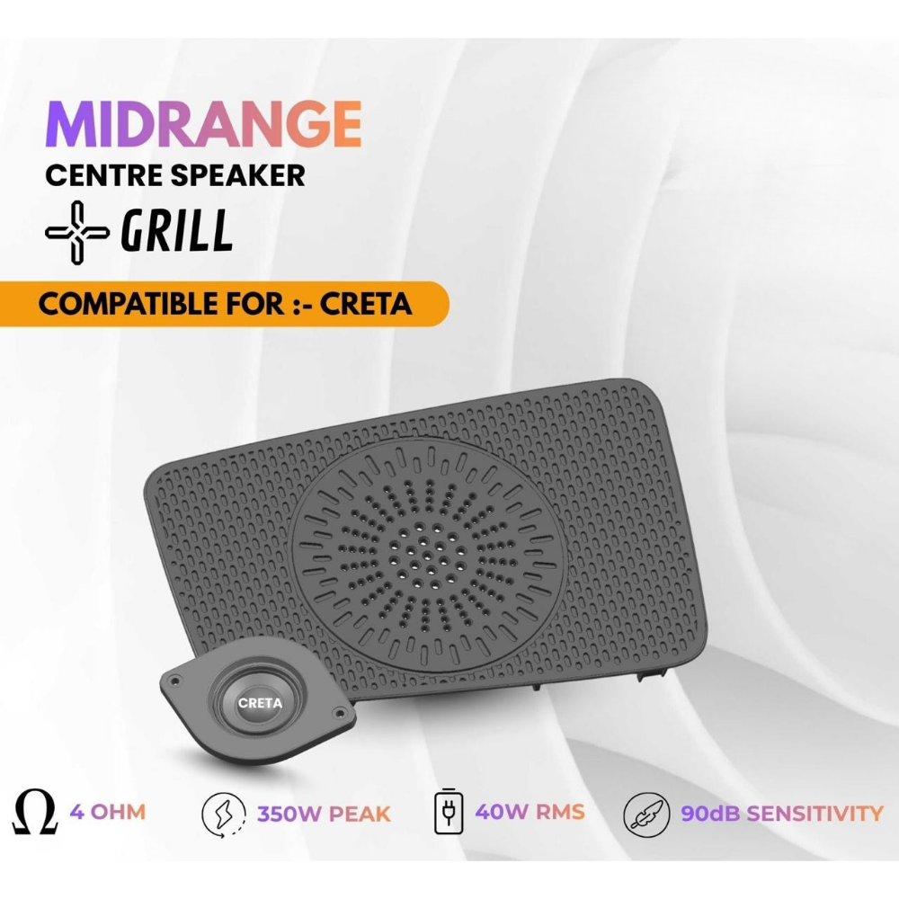 Hyundai Creta Center Speaker Grill with Speaker | Premium ABS Center Dash Speaker Cover with Neodymium Magnet