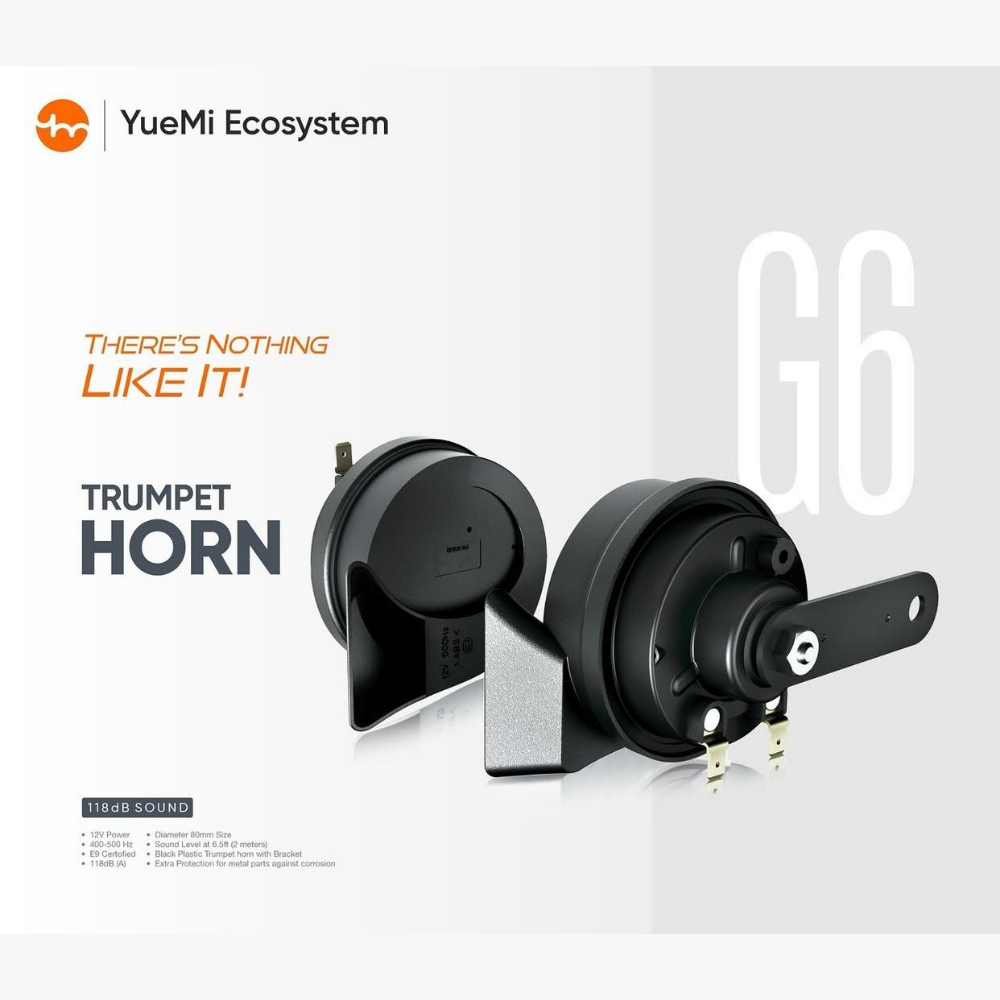 YueMi G6 Trumpet Horn – 12V | 118 dB Powerful Sound | E9 Certified