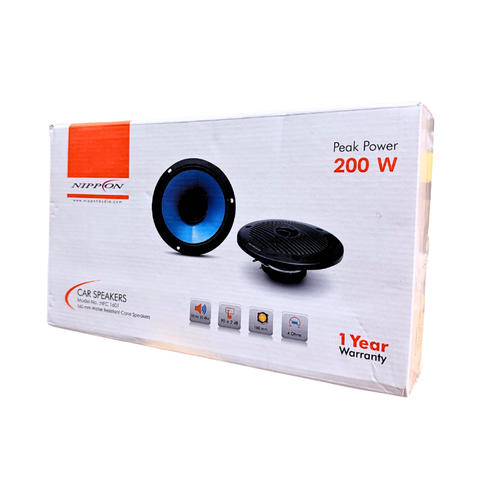 Nippon NFC-1601 6 Inch Car Speakers (1 Pair) | 200W Peak Power | 2-Way Coaxial Audio System