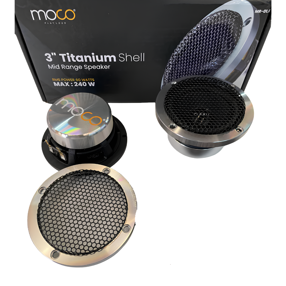 MOCO 3" Titanium Shell Mid-Range Speakers | 240W Max Power | 60W RMS | Premium Car Audio Upgrade (Pair)