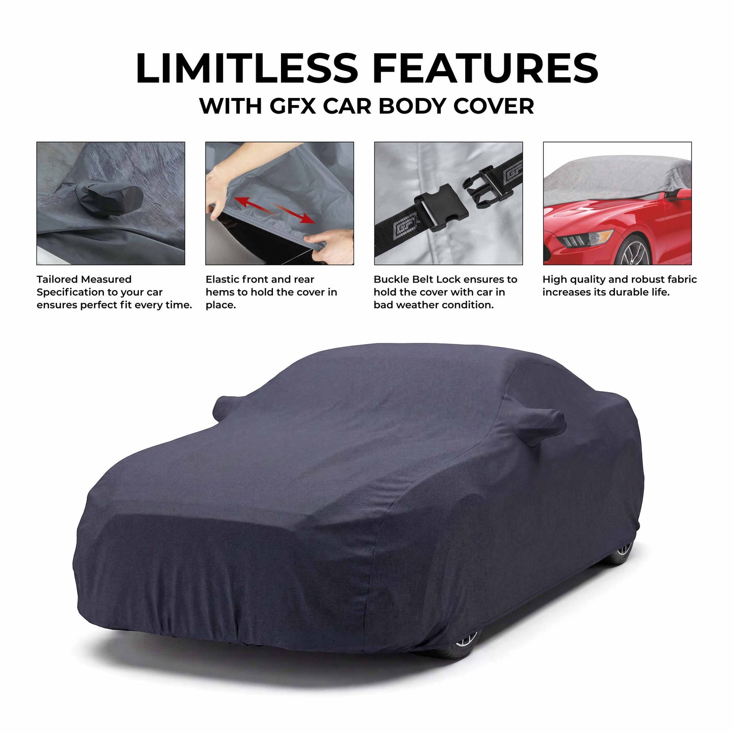 GFX Car Body Cover for Tata Nano (All Models) | Waterproof | All-Weather Protection | Custom Fit | UV Resistant | Durable Fabric
