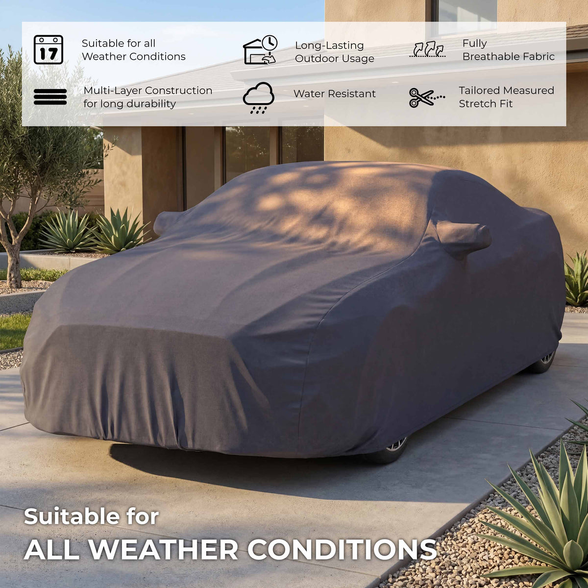 GFX Car Body Cover for Kia Sonet 2020 Onwards | Water-Resistant | Breathable Material | UV & Dust Protection | Edge-to-Edge Fit