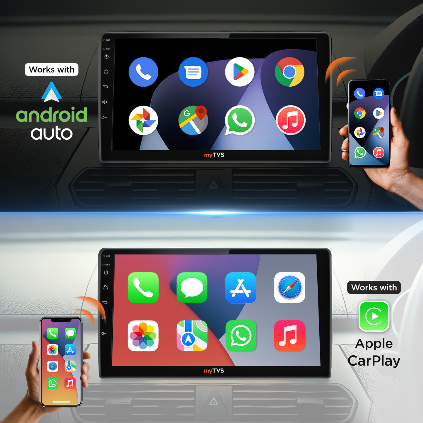 myTVS Android 2GB/64GB-9-Inch-Player-With-T5L-Processor --Android-Auto-&-Carplay