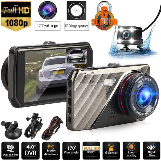 Bluzon BO-DV512 Full Touch Dashcam | Front & Rear | Full HD 1080P | Voice Recording | Loop Recording