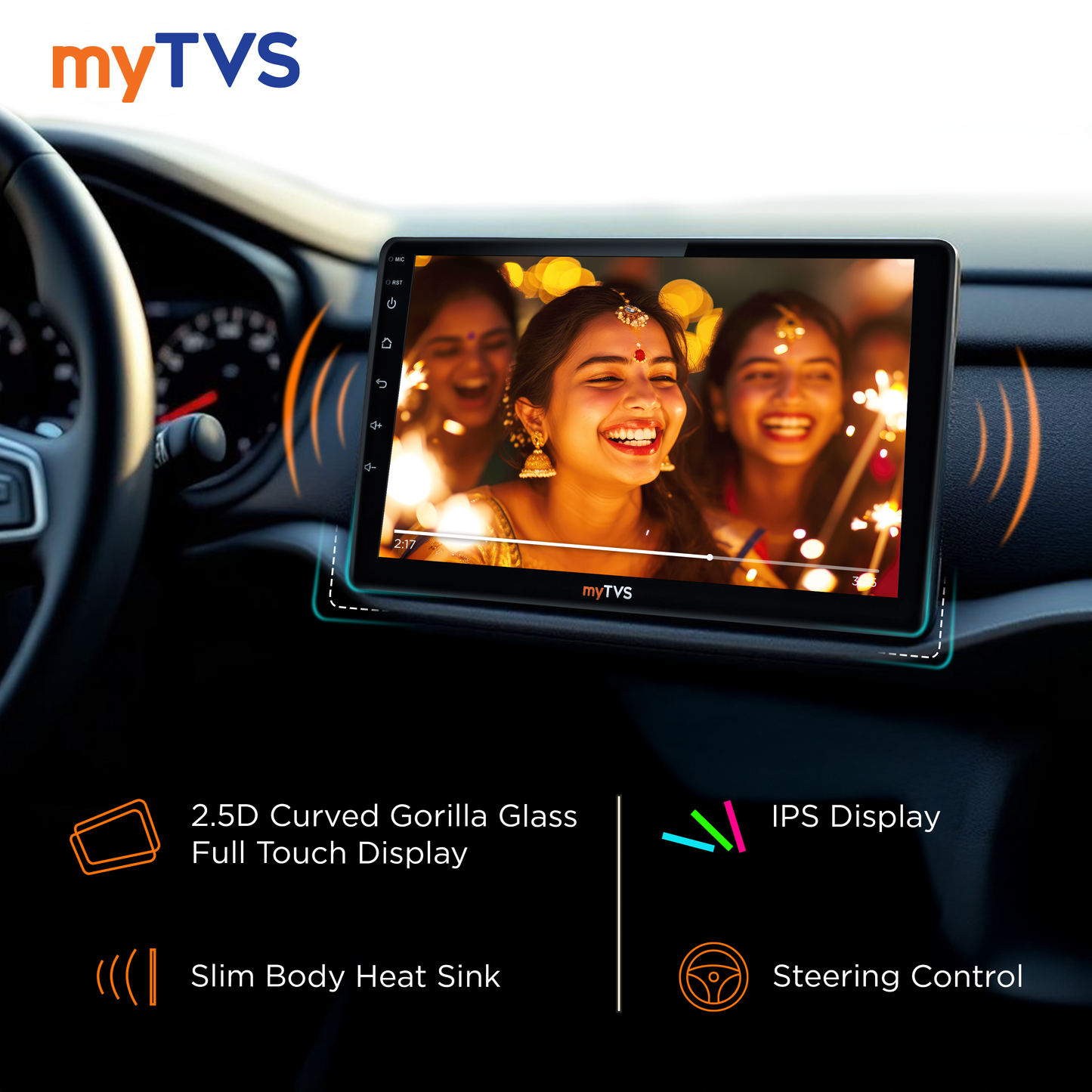 myTVS Android 2GB/64GB-9-Inch-Player-With-T5L-Processor --Android-Auto-&-Carplay